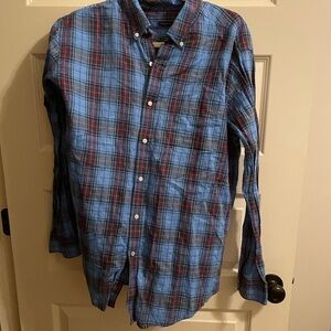 Blue and Red Dress Shirt with Classic Design